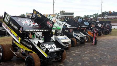 Cars gathered at the WSS stop at Archerfield Speedway (Archerfield Speedway PR)