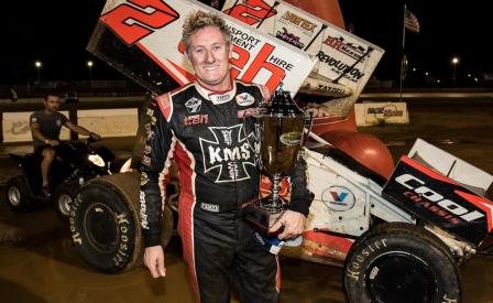 Krikke Motorsports driver Brooke Tatnell held on to win the latest round of the World Series Sprintcars at the QUIT Bunbury Speedway on Saturday night. (The West Australian)