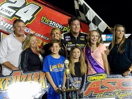 TMAC in Victory Lane at Lake Ozark Speedway (Terry Ford Photo)