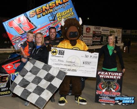 Mark and the Jimco Racing/Polaris #13 team celebrate their Jackson championship (Mike Spieker – Speedway Shots)