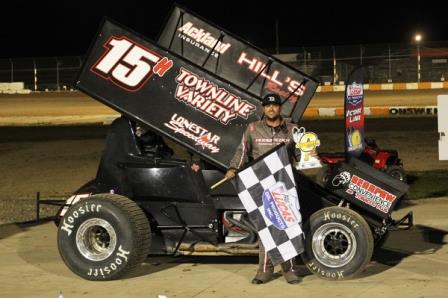 Sam in Victory Lane after Friday’s “Night Before the Nationals” (Dale Calnan Photo) 