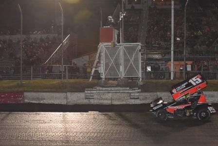 Sam racked up another $5,000 win at the “Fall Brawl” at I-80 Speedway Saturday (Jeff Bylsma Photo) 