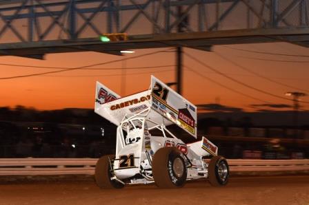 Brian races under the bridge at Williams Grove (Paul Arch Photo) 