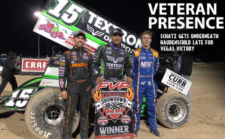 Donny Schatz bested Sheldon Haudenschild and David Gravel Thursday in Las Vegas (WoO Photo)