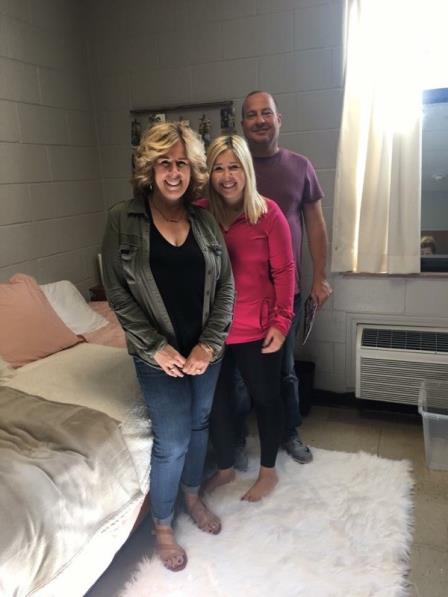 (My mom, me, and my father on move in day at UIndy)