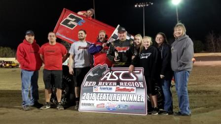Wayne picked up the win with the ASCS Red River region Friday at Creek County Speedway (Bryan Hulbert Photo)