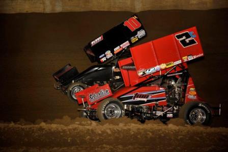 Wayne races with Morgan Turpen at Paducah (Mark Funderburk Racing Photo)