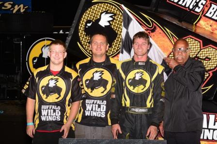 Dusty Zomer and the BWW #82 team in Victory Lane at Jackson Speedway (Doug Johnson Photo)