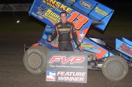 Mark Dobmeier in Victory Lane at Park Jefferson July 10 (Rob Kocak Photo)