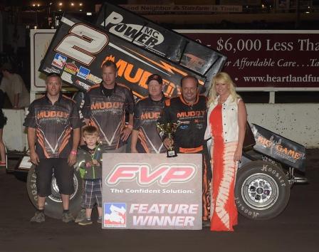 Danny Lasoski in Victory Lane at Husets July 3 (Rob Kocak Photo)