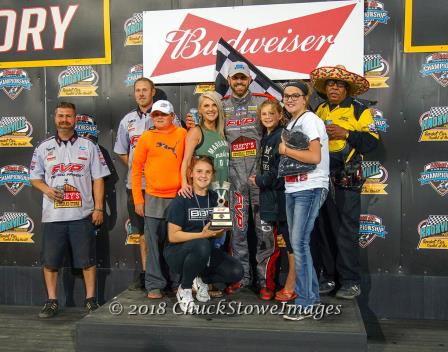Brian Brown won his first feature at Knoxville this season last Saturday (Chuck Stowe Image)