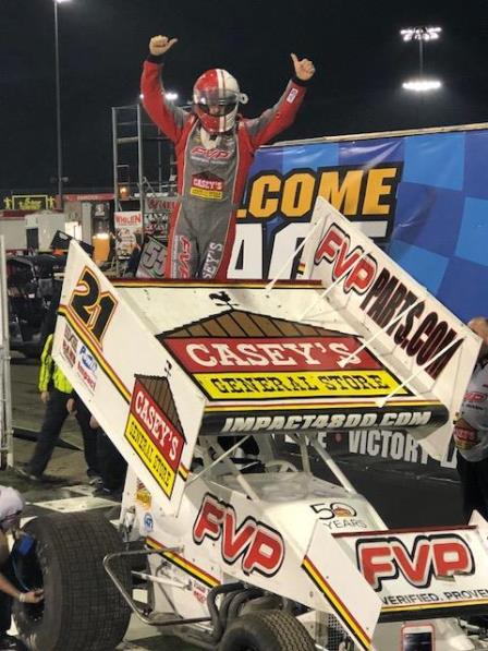 Brian Brown won for the second time in two weeks at Knoxville Saturday (Knoxville Raceway Photo)