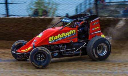 Chris Windom captured Saturday night's #LetsRaceTwo USAC AMSOIL National Sprint Car feature at Eldora Speedway (Ryan Sellers Photo)
