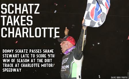 Donny Schatz won his ninth feature of the year with the WoO Friday at Charlotte (Dave Biro - DB3 Imaging)