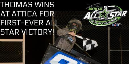 Cale Thomas celebrated his first All Star victory at Attica Friday night (Vince Vellella Photo)