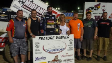 Austin McCarl won Sunday night's Sprint Invaders feature at 34 Raceway (Myron Pembleton Photo)