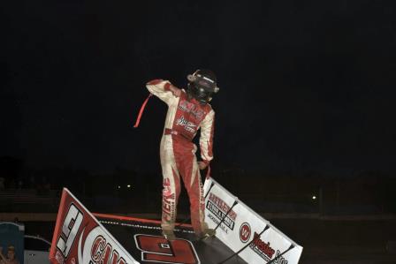 Paul Nienhiser celebrates his win at Jacksonville Sunday with MOWA (Mark Funderburk Racing Photo)