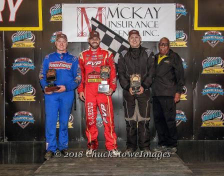 Winners Saturday at Knoxville were Clint Garner (360), Brian Brown (410) and Eric Bridger (305) (Chuck Stowe Image)