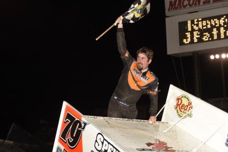 Jacob Patton won at Macon Speedway during Illinois Sprintweek with MOWA (Mark Funderburk Racing Photo)