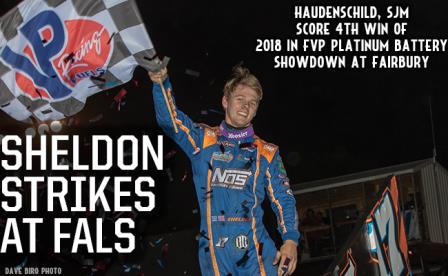 Sheldon Haudenschild won a thriller with the WoO in Fairbury, Illinois Tuesday (Dave Biro - DB3 Imaging)