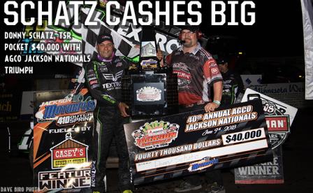Donny Schatz took home $40,000 for his win Saturday at the Jackson Nationals (Dave Biro - DB3 Imaging)