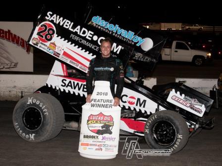 Scott Bogucki won his first career ASCS feature at the ASCS Speedweek stop at Devil's Bowl Tuesday (Tim Aywin/ASCS Photo)