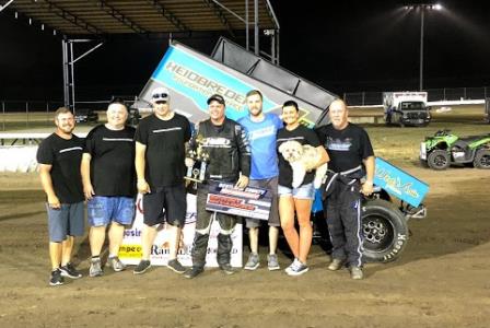 Evan Martin won his first Sprint Invaders feature at Memphis, Missouri Friday