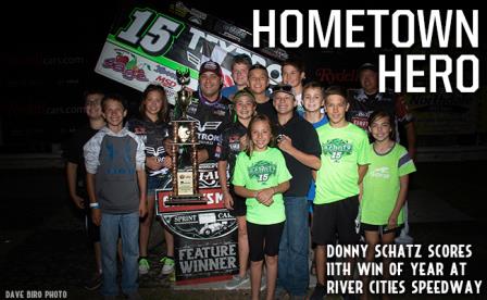 Donny Schatz won another WoO stop at River Cities Friday (Dave Biro - DB3 Imaging)