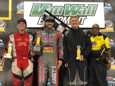 Winners at Knoxville Saturday night were Mason Daniel (360), Brian Brown (410) and Eric Bridger (305)