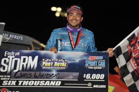 Chris Windom picked up his second Port Royal Speedway "Eastern Storm" victory in as many years Saturday night. (Chad Warner Photo)