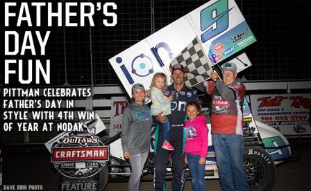 Daryn Pittman won his fourth WoO feature of the year Sunday night in Minot (Dave Biro - DB3 Imaging)