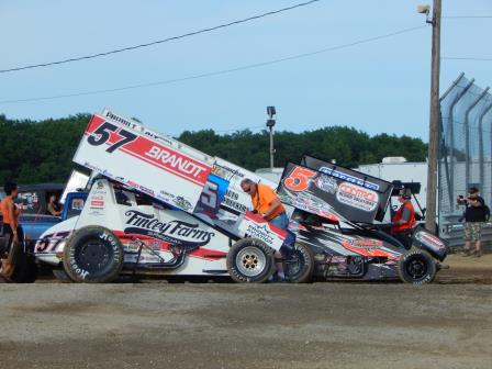 Kyle Larson and Travis Philo ready to go at Attica