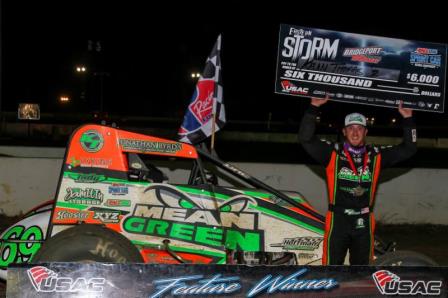 Kevin Thomas Jr. took the Eastern Storm leg at USAC's first ever visit to Bridgeport (Rich Forman Photo)