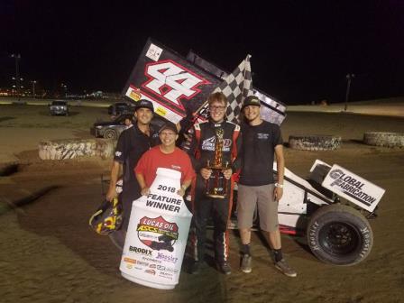 Chris Martin won his first ASCS feature at Gillette Speedway (Matt Ward Photo)