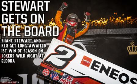 Shane Stewart won on Jokers Wild Night at Eldora Thursday (Dave Biro - DB3 Imaging)