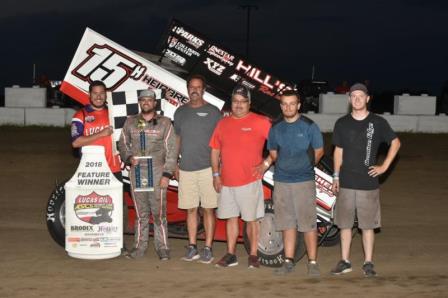 Sam Hafertepe Jr. won the ASCS event Sunday at Mason City (Buck Monson Photo)