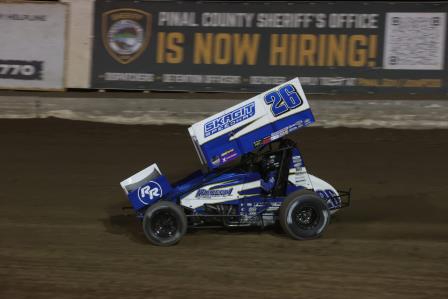 Justin Peck won the ASCS prelim at Casa Grande Saturday (Serena Dalhamer Photo) (Video Highlights from DirtVision.com)