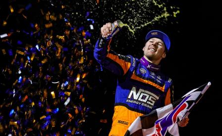 Sheldon Haudenschild won the WoO tilt at Volusia Sunday (Tyler Carr Photo) (Video Highlights from DirtVision.com)