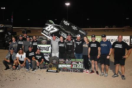 Aaron Reutzel won the High Limit finale at Las Vegas Saturday (Chad Warner Photo) (Video Highlights from FloRacing.com)