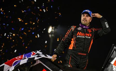 David Gravel won a thriller at Creek County Saturday (Tyler Carr Photo) (Video Highlights from DirtVision.com)