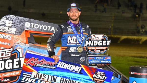 Justin Grant Lifts the Lid, Opens USAC Midget Season with Kokomo GP Win
