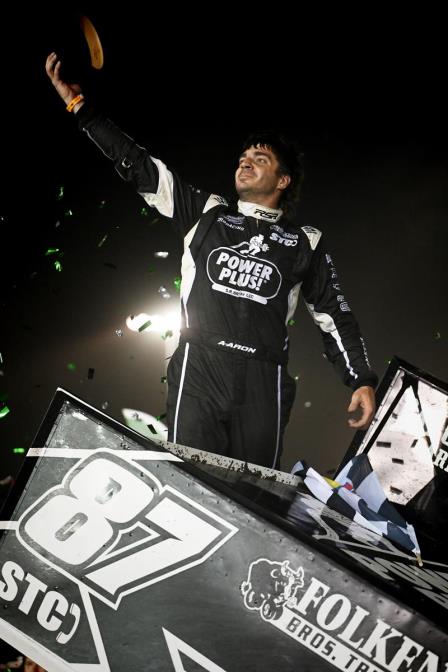 Aaron Reutzel won the finale at TMS with High Limit (Chad Warner Photo) (Video Highlights from FloRacing.com)