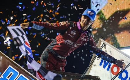 Buddy Kofoid won the WoO stop at Lincoln Tuesday (Tyler Carr Photo) (Video Highlights from DirtVision.com)