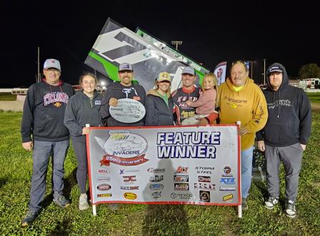 Sawyer Phillips won the Sprint Invaders/ASCS-Midwest stop at Eldron Friday