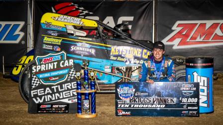 Briggs Danner is all smiles after winning Thursday night's Circle City Salute Presented by Desnuda Organic Tequila. (Indy Racing Images Photo) (Video Highlights from FloRacing.com)