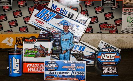 Buddy Kofoid came from row four to the win the WoO stop at Huset's Sunday (Tyler Carr Photo) (Video Highlights from DirtVision.com)