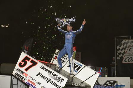 Kyle Larson won the High Limit stop in Davenport Monday (Mark Funderburk Photo) (Video Highlights from FloRacing.com)