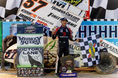 Kyle Larson dominated the High Limit feature at Red Cedar Speedway (Chad Warner Photo) (Video Highlights from FloRacing.com)