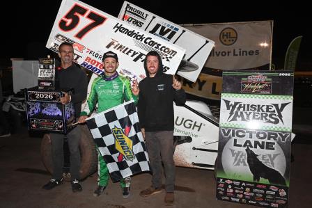 Kyle Larson won for the third night in a row with High Limit. Thursday's victory was in Superior (Chad Warner Photo) (Video Highlights from FloRacing.com)