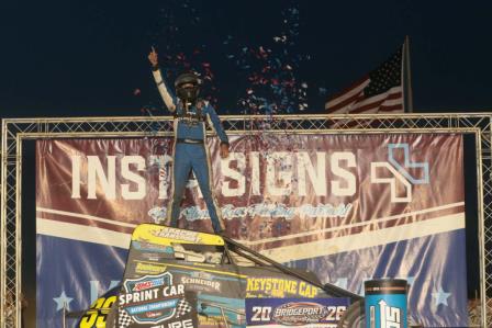 Briggs Danner captured victory during round two of USAC Yokohama Tires Eastern Storm Presented by Levan Machine on Wednesday night at New Jersey's Bridgeport Motorsports Park. (Rich Forman Photo) (Video Highlights from FloRacing)